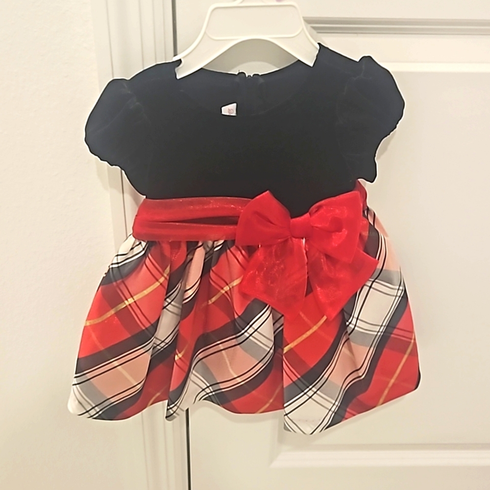 Black and red striped christmas dress